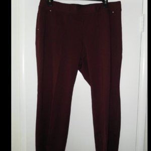 INC Slip on Dress Pants / Burgundy/18W